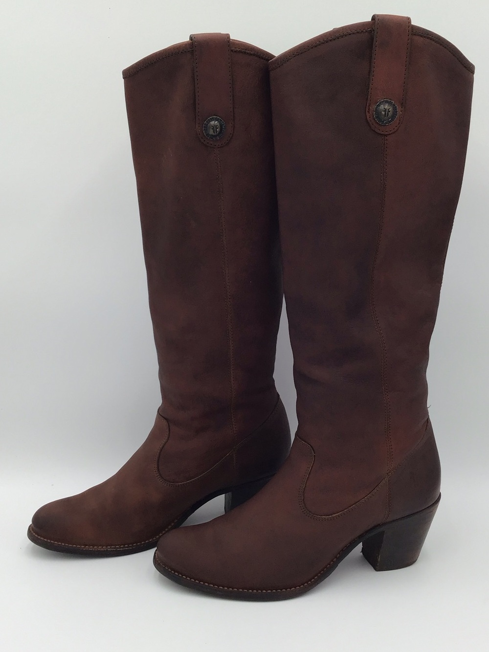 EPOC Frye Jackie Button Knee High Pull On Riding Boots Sz 8 Boho Western Heeled